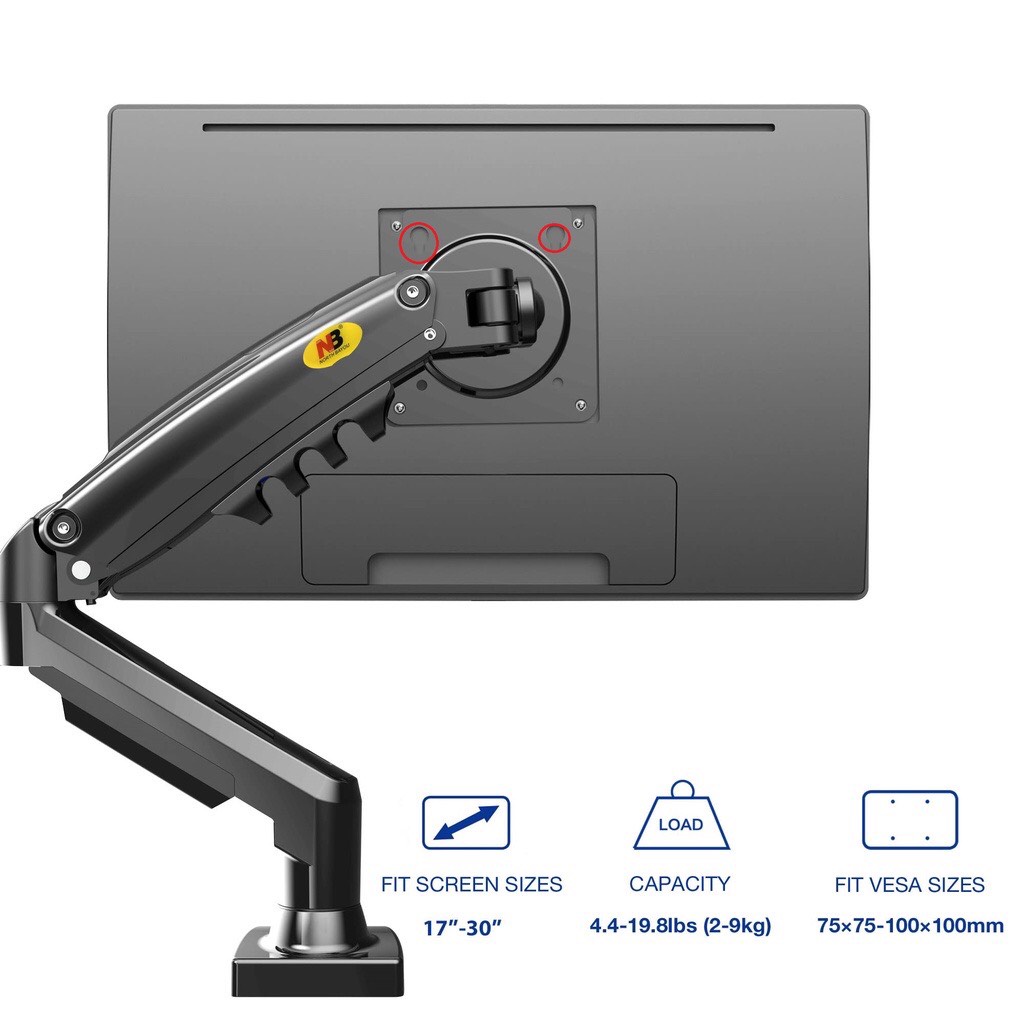 Giá đỡ màn hình LCD F80 17-30inch tải trọng 9kg, arm màn hình máy tính M051 xoay 360 độ giá rẻ hơn H80, H100 rất nhiều