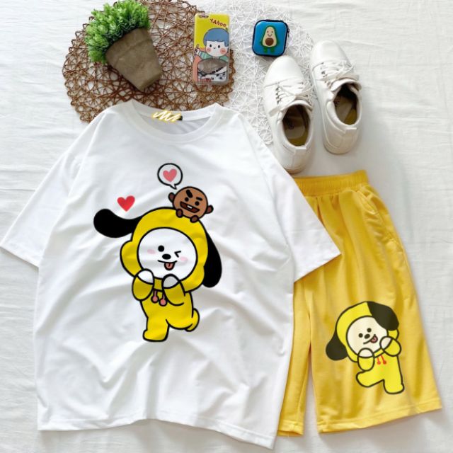 💓COMBO TIẾT KIỆM 💓 SET QUẦN SHORT +ÁO THUN BTS BT21 UNISEX NAM NỮ