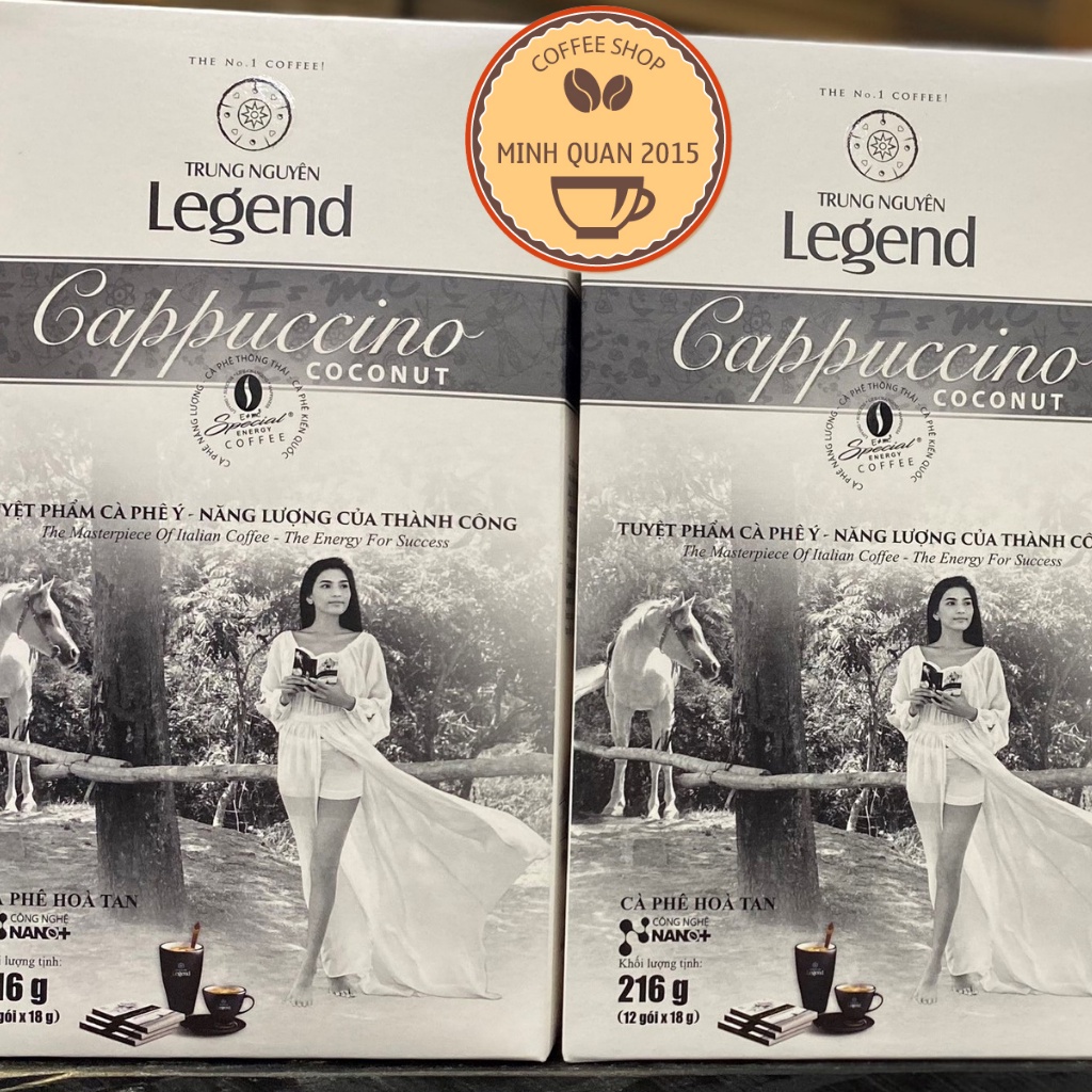 (COMBO 1 thùng - 12 HỘP) Cà Phê Trung Nguyên Legend Cappuccino Vị Hazelnut / Mocha Hộp12 Sticks 18gr