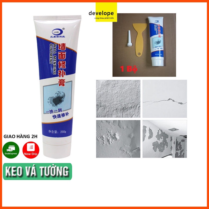 Tuýp Keo / Lọ Keo Vá Tường Tặng Kèm Dụng Cụ Trám DEVELOPE - Keo Trám Tường Trắng