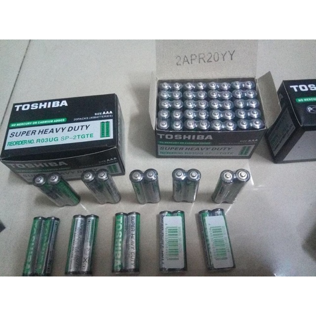 Pin Tiểu, Pin ToShiBa Vỉ 2 viên 1.5V Chính Hãng 2 Size Nhỏ AAA
