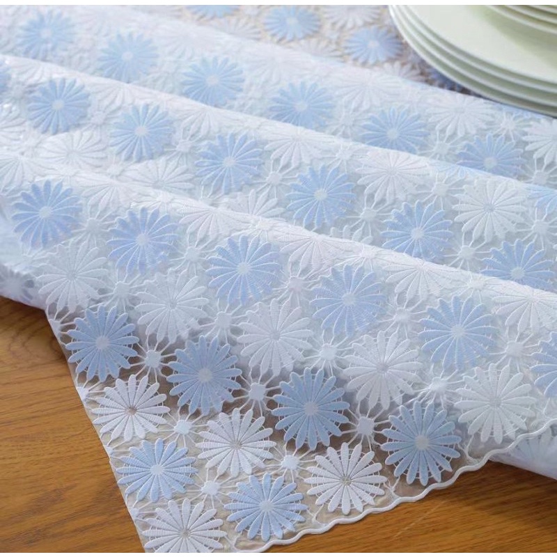 Khăn phủ bàn chống thấm PVC mềm dẻo, không nhăn dễ lau dọn, miếng lót kính KT 60*60
