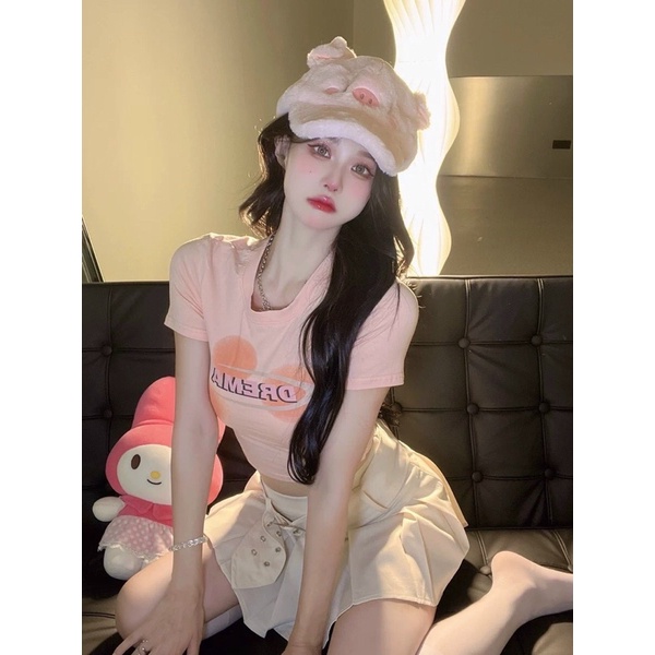 Áo thun borip croptop Cam Cam , Áo Croptop Ulazzang Xẻ Cổ Chất thun lụa mátGb alohashop91