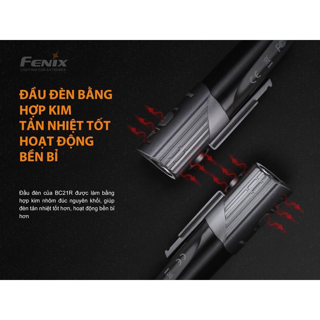 CHÍNH HÃNG FENIX - Đèn pin xe đạp Fenix BC21R V2.0 - 1000 lumens