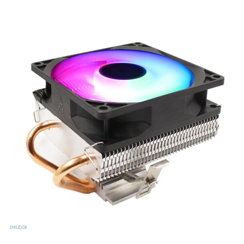 Quạt tản nhiệt CPU có đèn LED 5 màu không gây tiếng ồn LGA/2011/115X/775 3 Pin 2 ống đồng