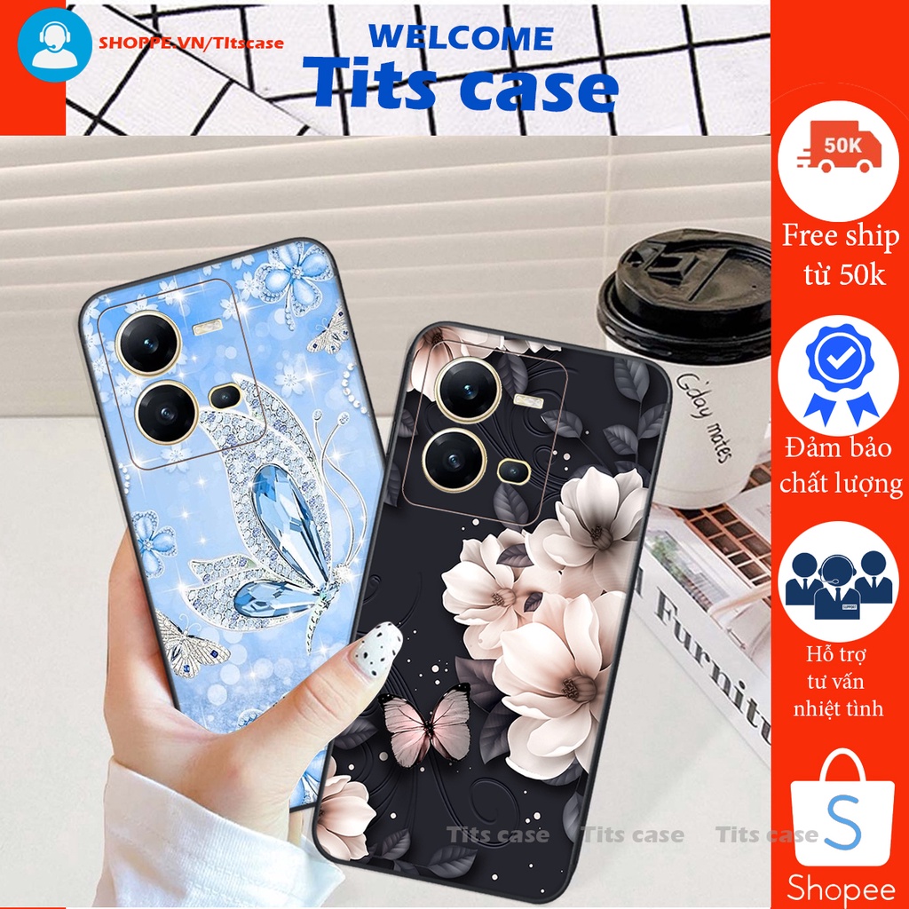 Ốp lưng Vivo V25E / V25 5G -Bảo vệ camera  in hình thiên nga,hoa may mắn, đặc sắc ĐỘC - LẠ - BỀN