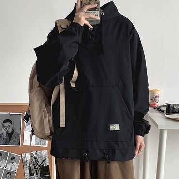 Áo hoodie gió trơn basic unisex nam nữ hip hop Châu Âu