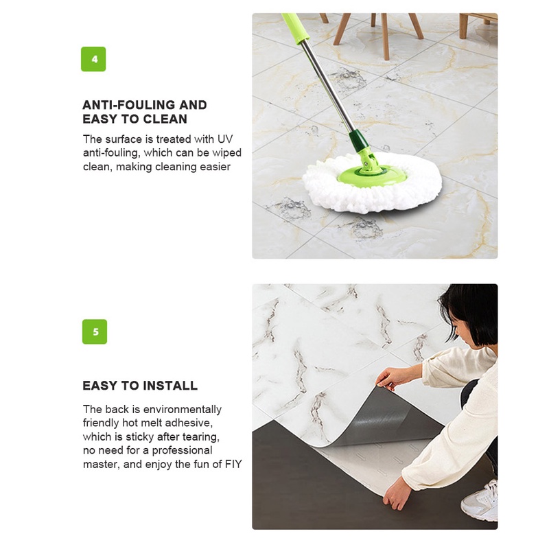 Miếng Dán Tường / Sàn Nhà Bằng PVC Chống Trượt Chống Thấm Nước Tiện Dụng Cho Nhà Tắm / Nhà Bếp