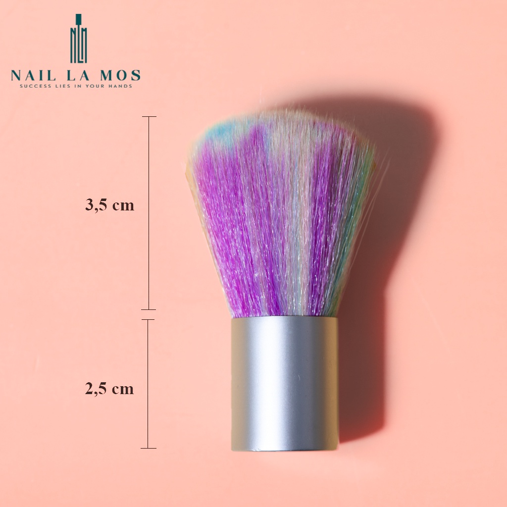 Chổi phủi bụi nail lông ngũ sắc - cọ phủi bụi nail lông mềm chuyên dụng cho dân làm móng