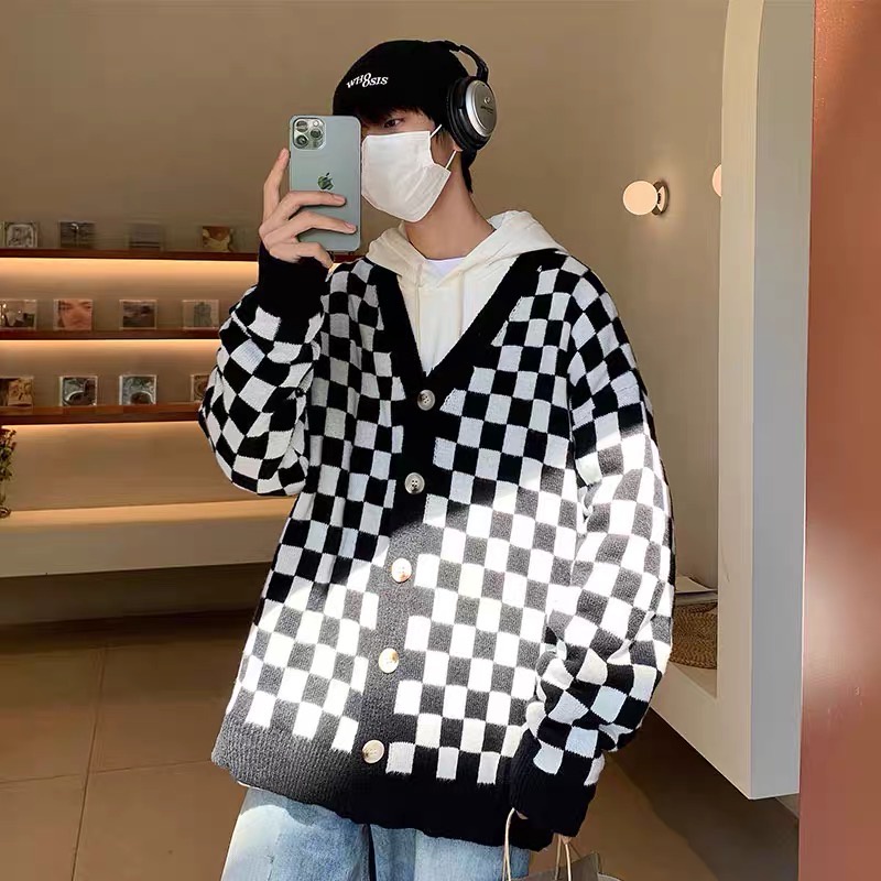 Áo Khoác Cardigan Nam CARO dáng rộng, chất len co dãn dày dặn, Áo Khoác Ngoài Form Rộng Có Bigsize