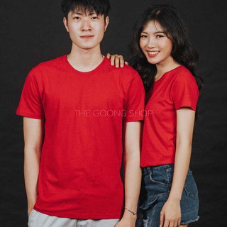 COMBO CẶP ÁO THUN TRƠN NHẬT BẢN 100% COTTON THOÁNG MÁT - ĐỎ TƯƠI