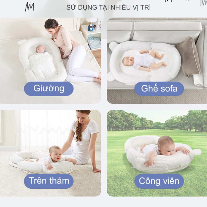 Nôi Vải Ngủ Chung Giường Di Động, Gọn Nhẹ, Êm Ái, Thoáng Khí và Thấm Hút Tốt