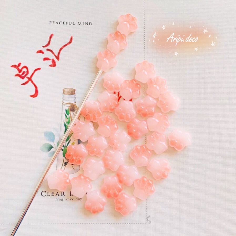 Charm thủy tinh/ charm đá chân mèo xỏ lỗ 2 đầu T1 /Nguyên liệu làm vòng tay /handmade / resin