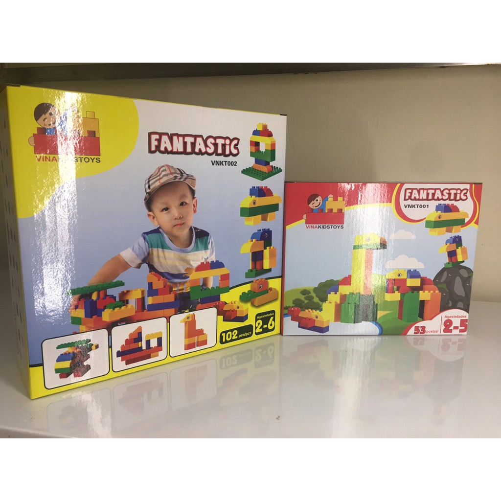 Đồ Chơi Xếp Hình Lego Nhựa An Toàn Cho Bé  - Mẫu Hộp Fanastic VinaKids Toys Hàng Việt Nam Chất Lượng Cao