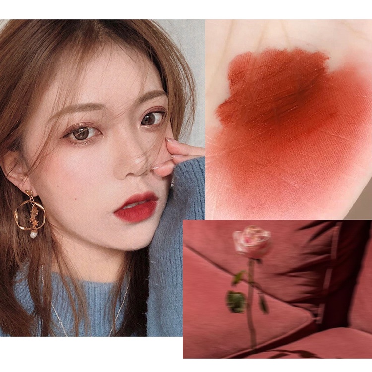 [Hàng mới về] Son Kem Lì Shaqinuo Kèm Cọ Trang Điểm Tiện Dụng