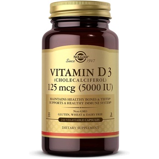 Solgar vitamin d3 125 mcg . chai 240 viên nang.