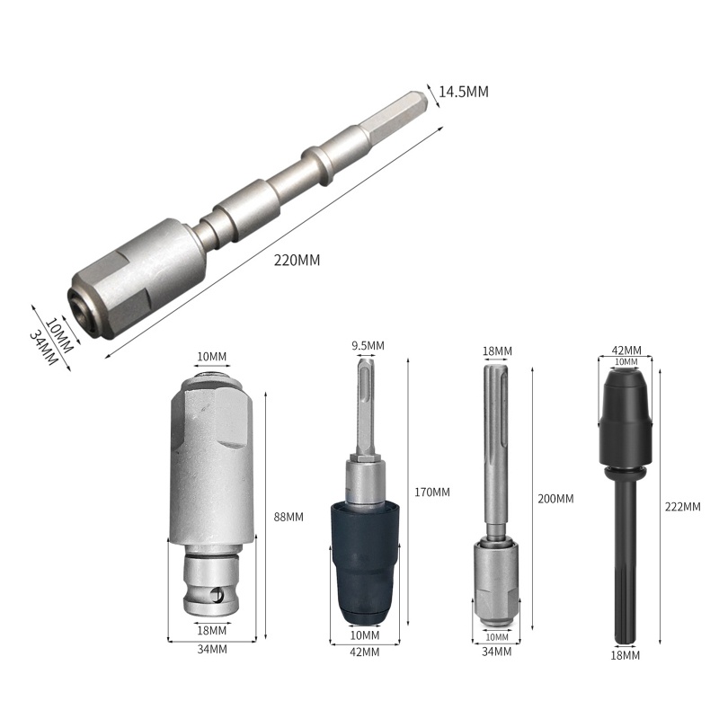 Đầu Chuyển Đổi Mũi Khoan Búa Điện Bằng Thép Vonfram Chống Ăn Mòn Chuyên Dụng Bits