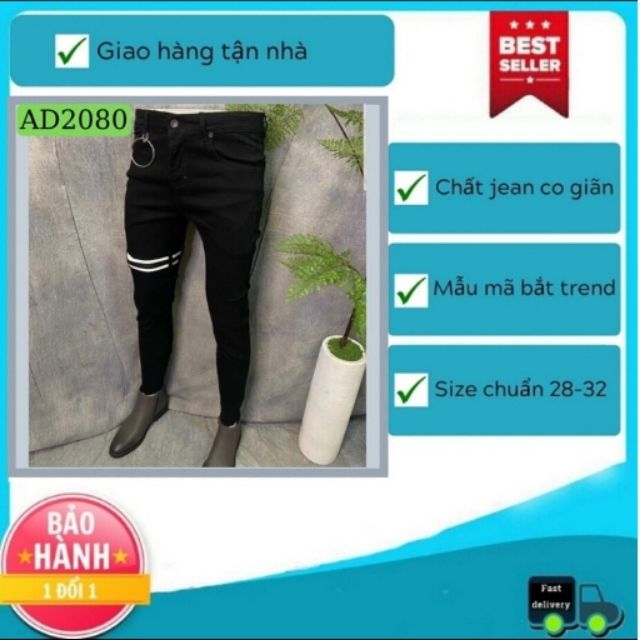 Quần Jean Nam Chất Bò VNXK AD2080TG Đen Phong Cách Soái Ca Mẫu Mới 2020 (44-70KG) | BigBuy360 - bigbuy360.vn