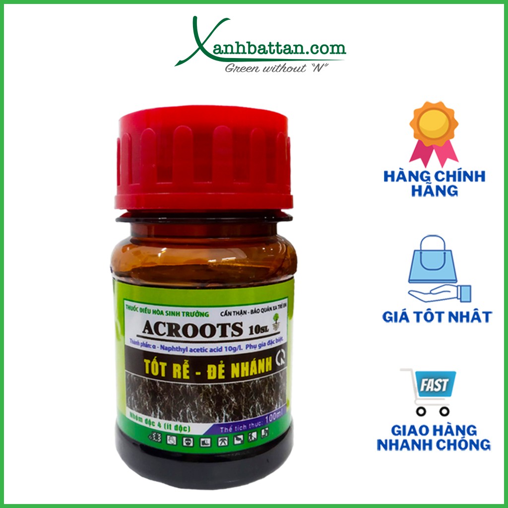 Acroot Kích Rễ Lan - Hoa Hồng - Hoa Kiểng Cực Mạnh, Phục Hồi Rễ, Nuôi Dưỡng Rễ Tơ Chai 100 ml