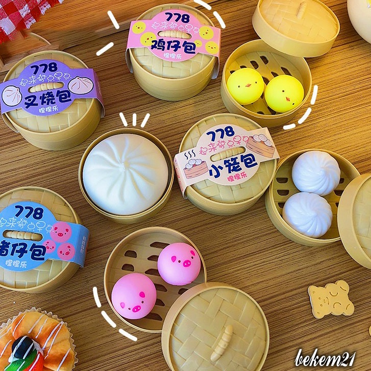 Đồ chơi Squishy Mochi dễ thương,mềm bánh bao chân thực mềm mịn giảm stress co dãn đàn hồi ngộ nghĩnh giải tỏa căng thẳng