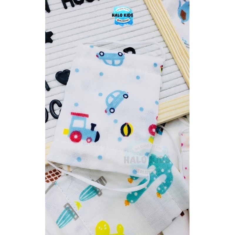 Khẩu trang sợi tre MUSLIN cho bé 2 tháng trở lên HaloKids | BigBuy360 - bigbuy360.vn