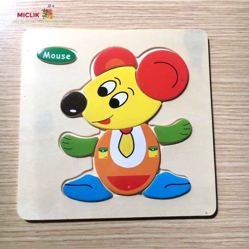 Tranh Xếp Hình Lắp Ráp 3D MICLIK  Bằng Gỗ Cho Bé - Đồ Chơi Thông Minh Cho Bé