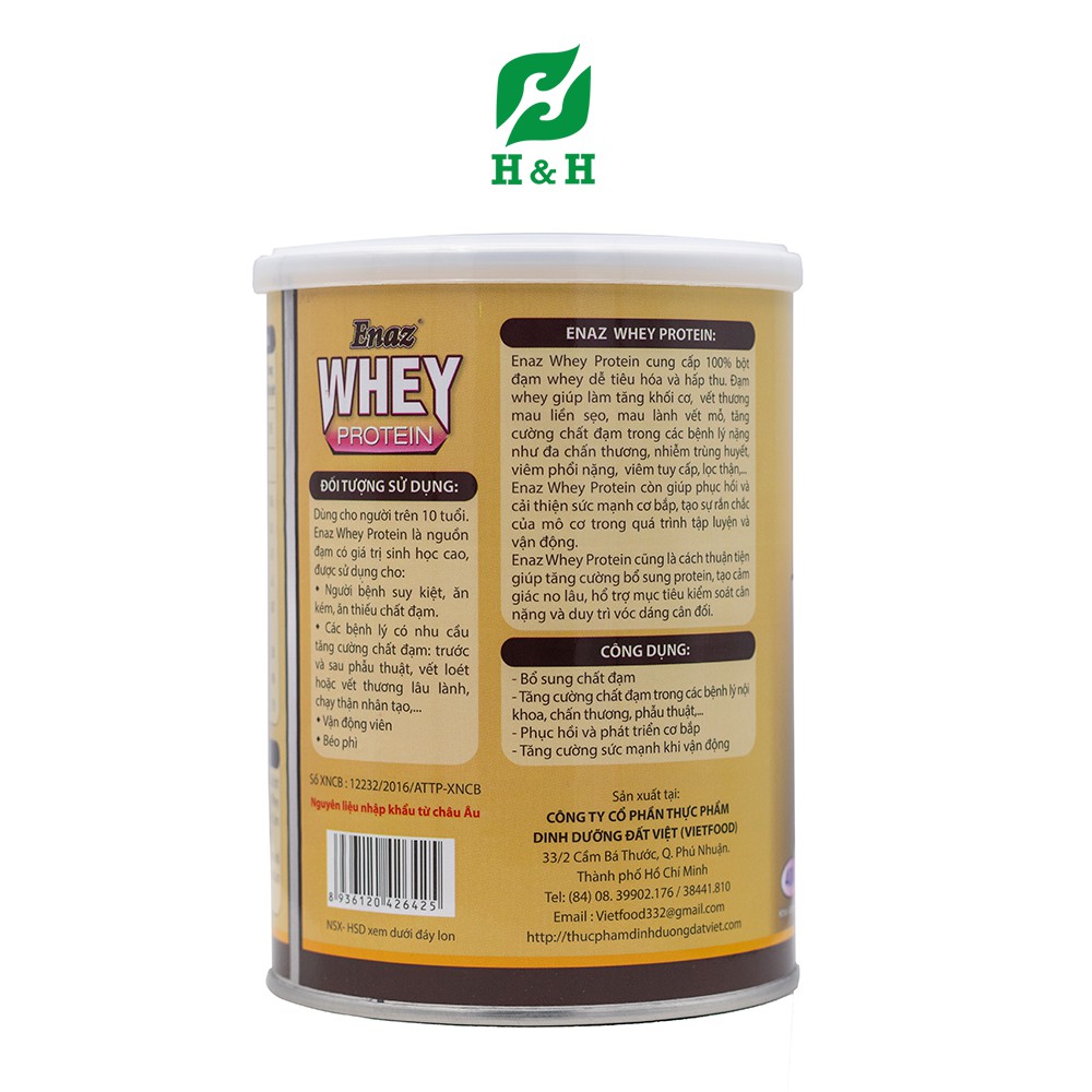 Bột Enaz Whey Protein bổ sung chất đạm cho người suy kiệt, ăn uống kém - 400g