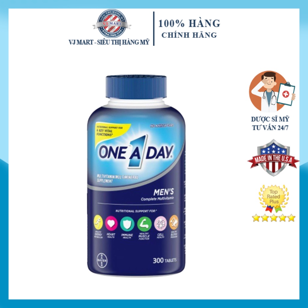 Vitamin Tổng Hợp Cho Nam Dưới 50 Tuổi One A Day Men's - Hộp 300 Viên