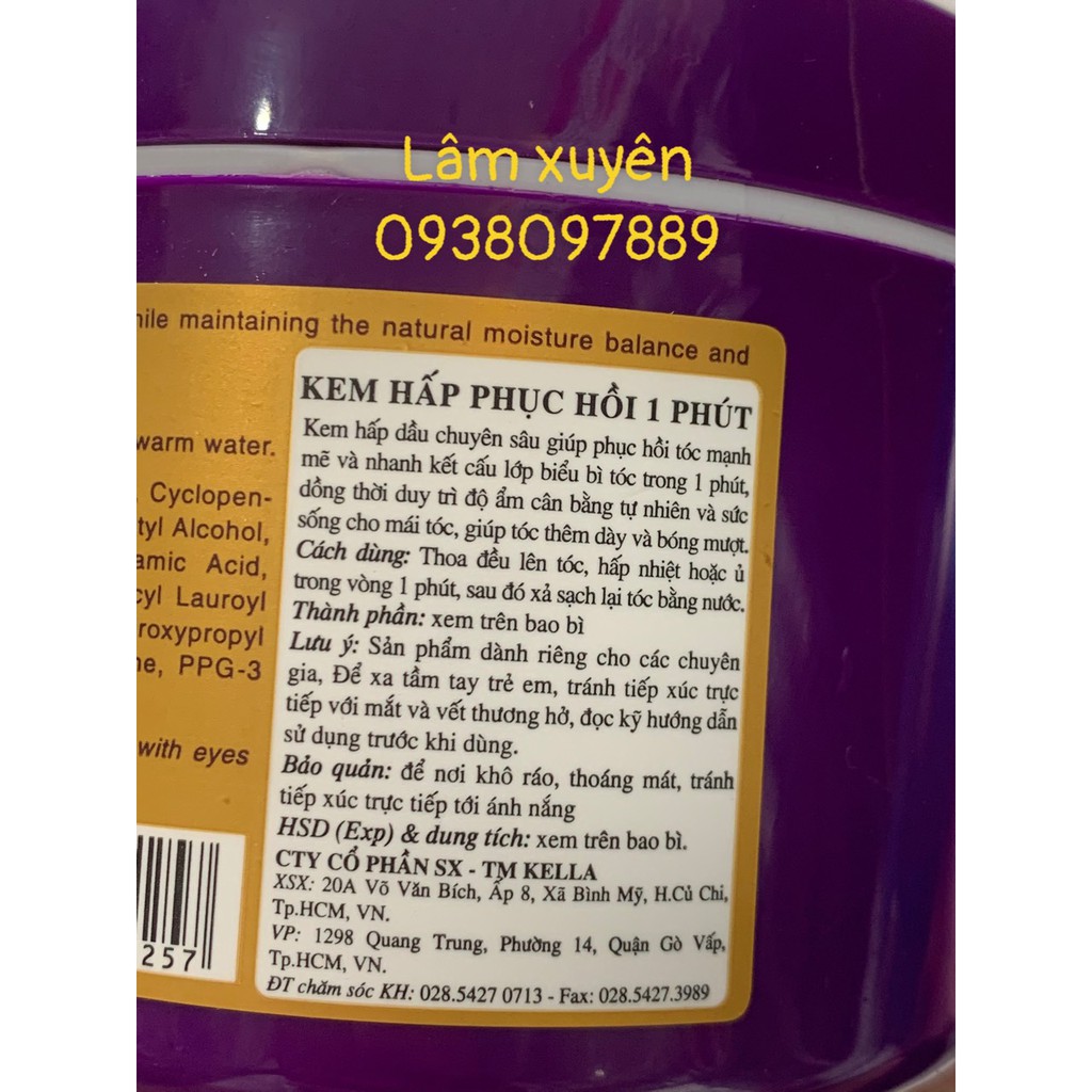 Hấp dầu ủ tóc♦️CHÍNH HÃNG♦️LACEI 1 phút dung tích 500ml hương thơm sang trọng phục hồi, nuôi dưỡng tóc từ sâu bên trong