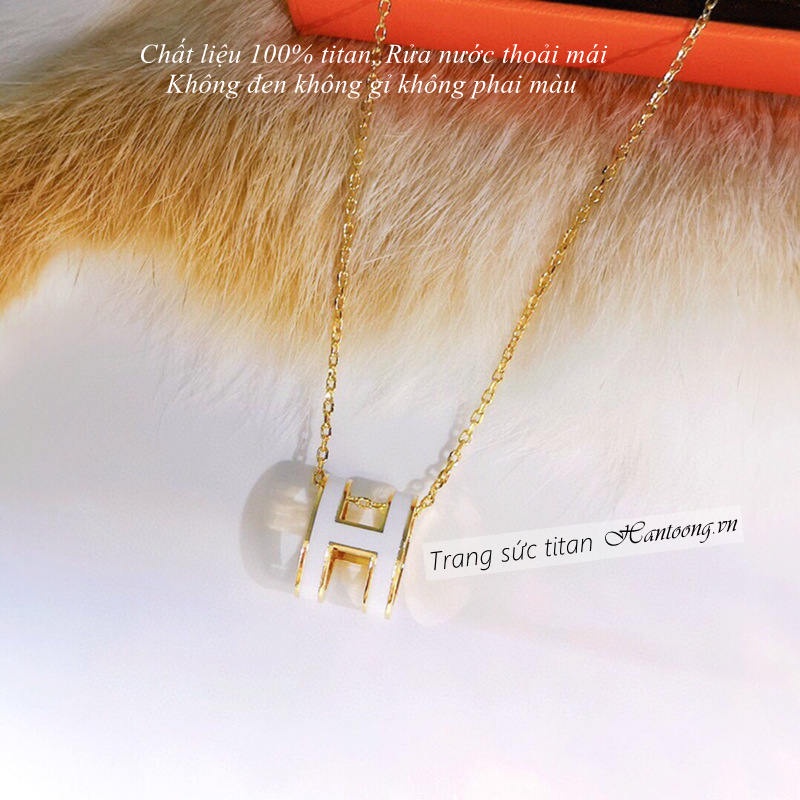 Dây chuyền titan không gỉ mặt chữ H thời trang thanh lịch
