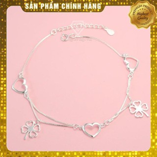 [Đeo là Đẹp] Lắc chân bạc lắc chân bạc nữ đep giá rẻ họa tiết cỏ bốn lá -