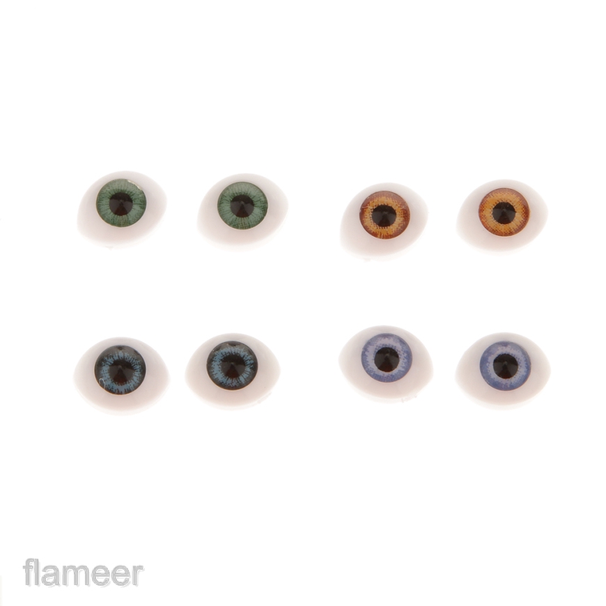 Bộ 8 Mắt Nhựa Oval Rỗng 4 Màu Kích Thước 5mm Dùng Làm Mặt Nạ Búp Bê DIY