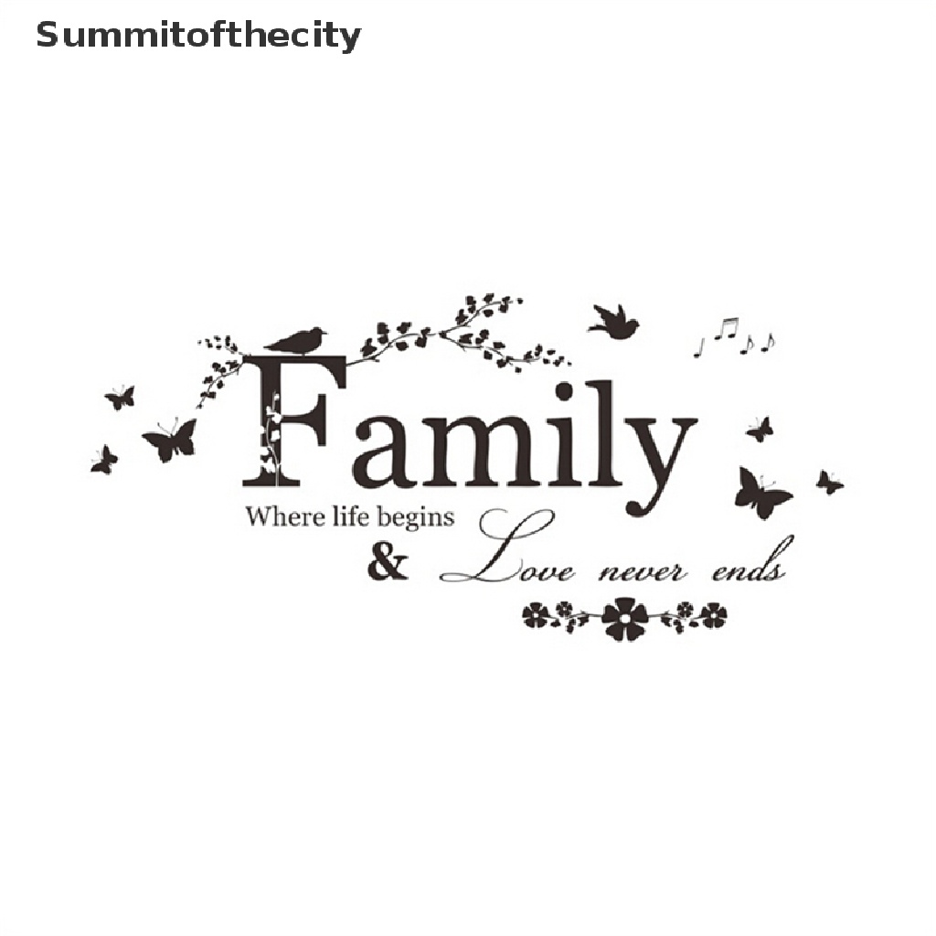 Miếng Dán Tường Trang Trí Nội Thất Tháo Được In Chữ Family Bằng Vinyl