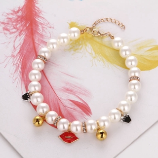 Pet Bell Style Handmade Pearl Collar Cổ áo Vòng Cổ Thời Trang Dễ Thương Ba Phong Cách Chất Liệu Tùy Chọn Kích Thước Cổ áo Bền Có Thể điều Chỉnh