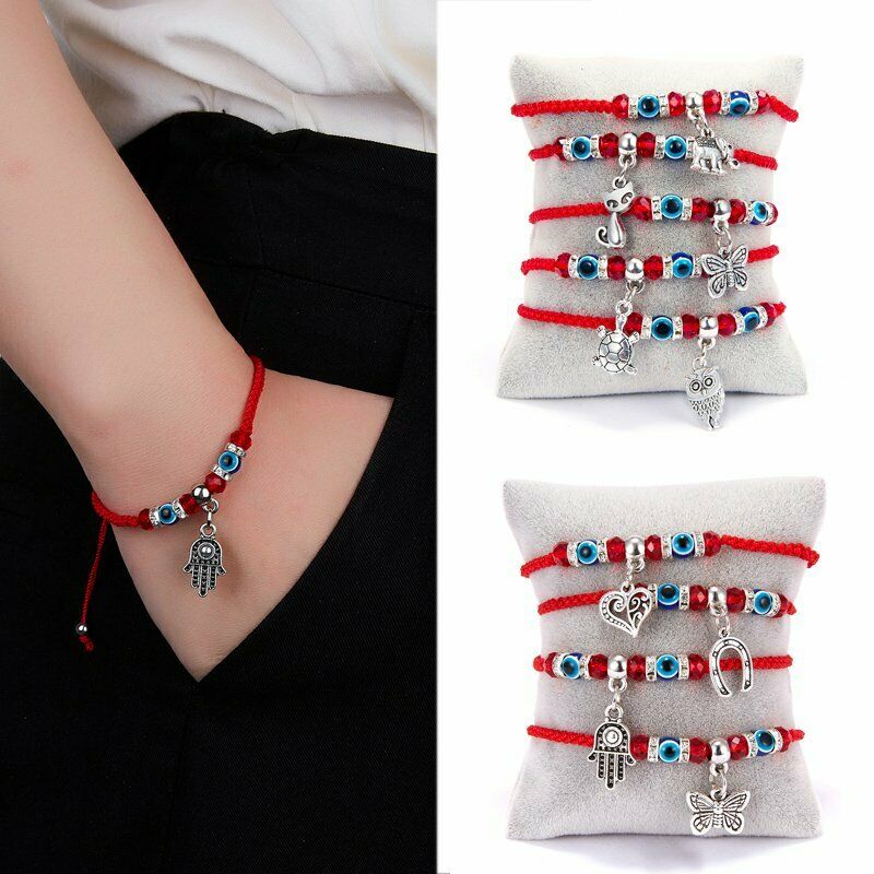 Vòng đeo tay GMAI dây đỏ mặt hình mắt quỷ cá tính thời trang