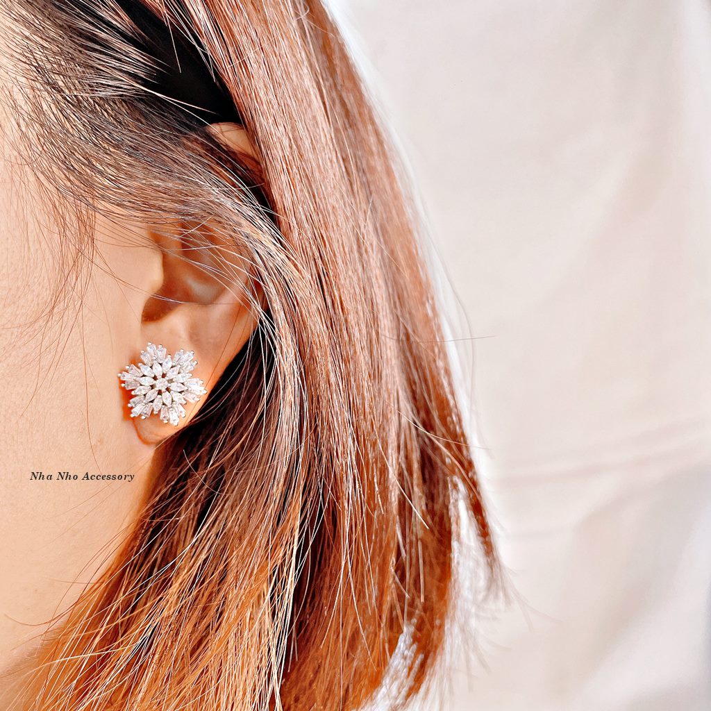 Khuyên Tai Bạc Hình Hoa Tuyết NHÀ NHỎ 195