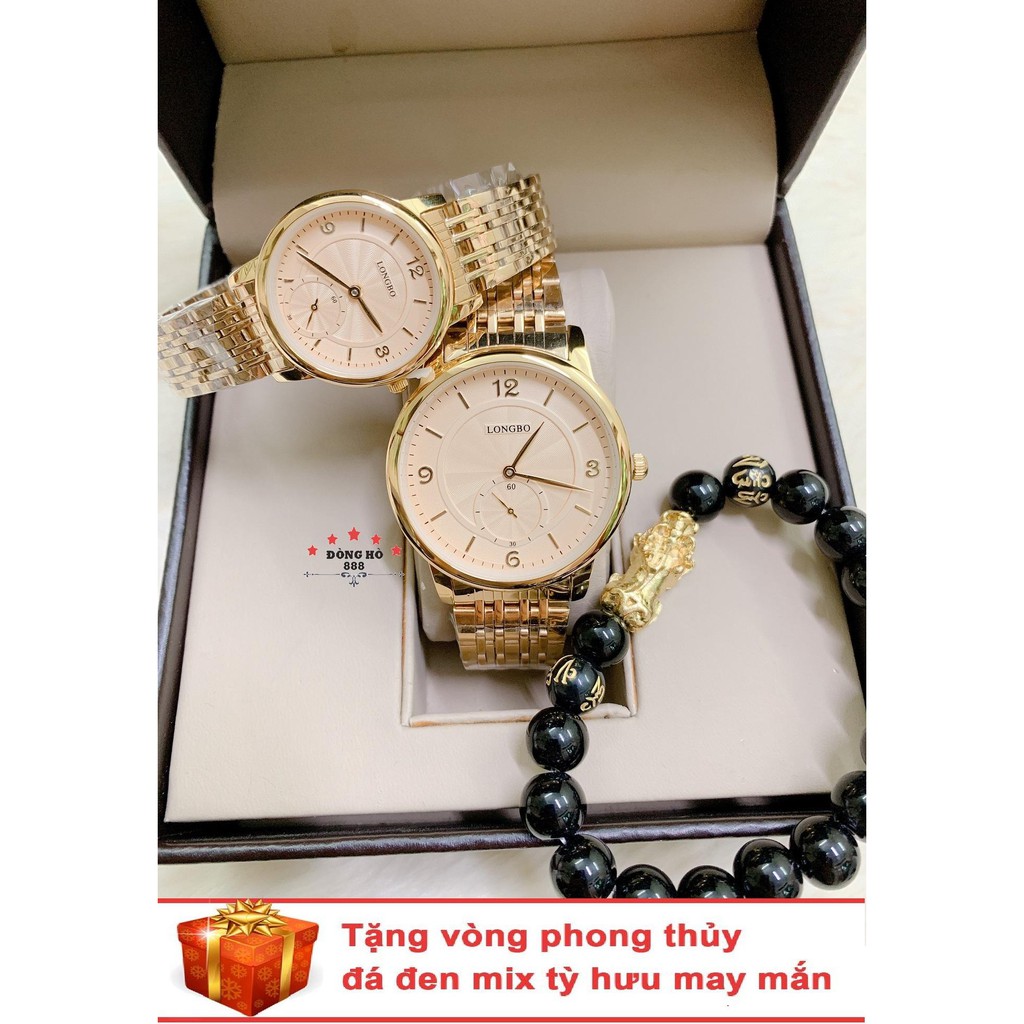 Đồng Hồ Đôi Nam Nữ LONGBO 1136 + Tặng 1 vòng tỳ hưu 99K