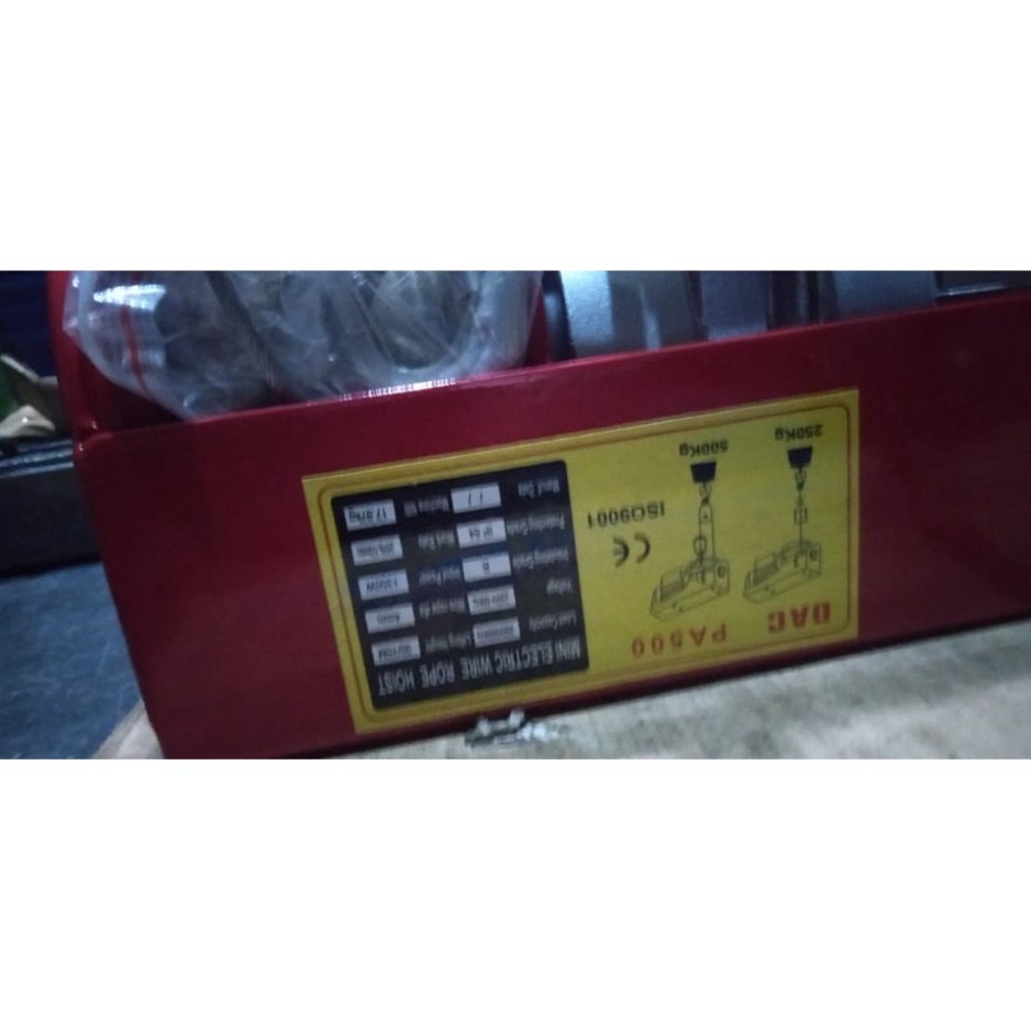 Máy tời điện 500 Kg cáp treo PA500 cáp dài 30 mét
