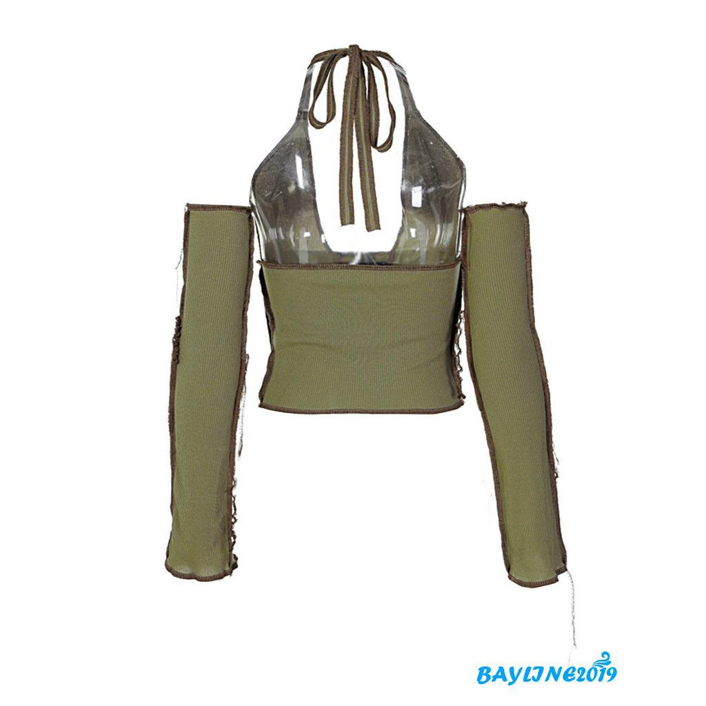 Áo Kiểu Khoét Lỗ Gợi Cảm Phối Đôi Găng Tay Thời Trang Cho Phụ Nữ