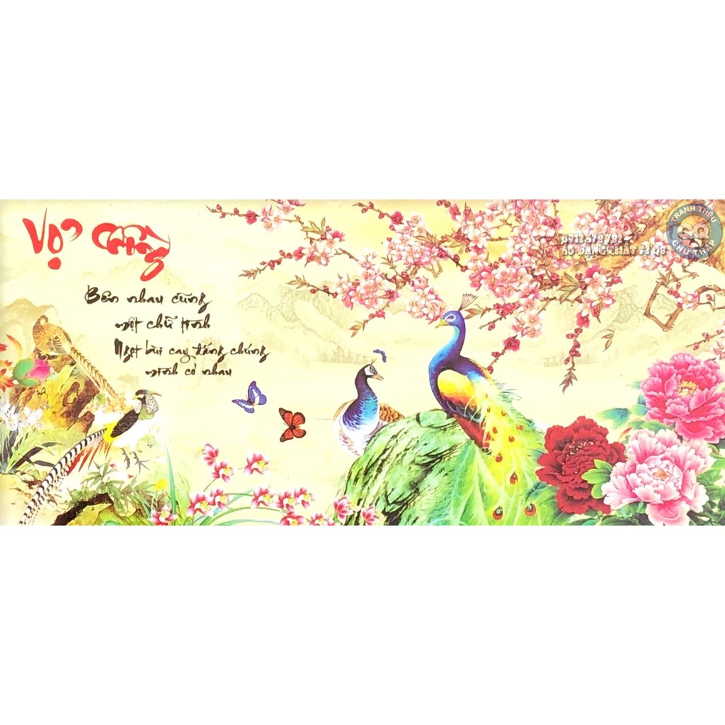 Tranh thêu chữ thập Vợ chồng kích thước 84*43cm