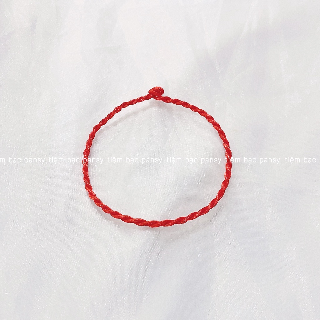 Vòng tay chỉ đỏ lụa xoắn PANSY ý nghĩa may mắn, an nhiên - Vòng lắc tay handmade dây lụa xoắn đeo đôi cho cả nam và nữ