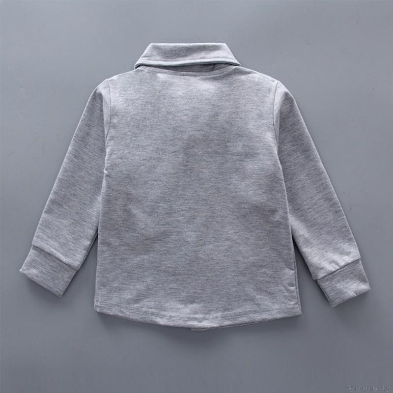 Set áo sơ mi tay dài phối quần jeans đáng yêu cho bé trai