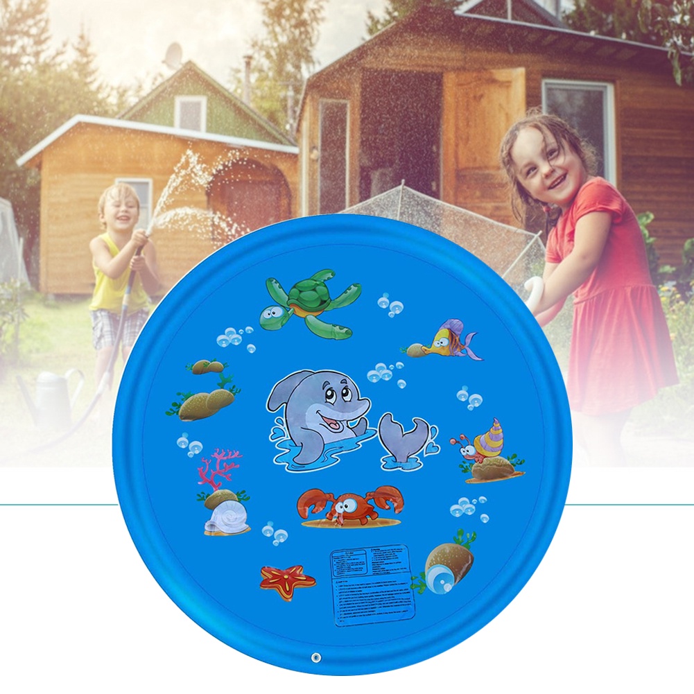 Thảm Phun Nước Bơm Hơi Họa Tiết Động Vật Biển Cho Trẻ Em
