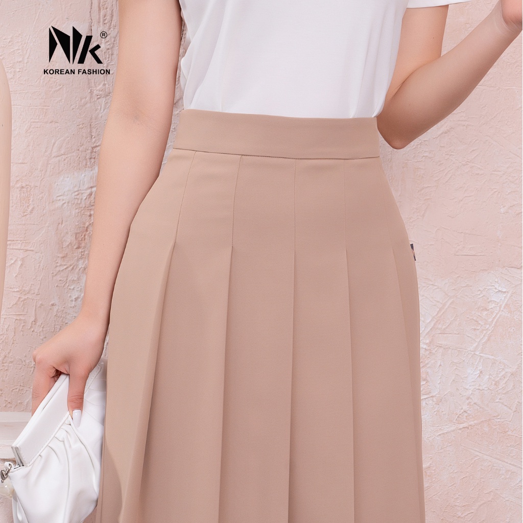 Chân Váy Dập Ly Hộp Công Sở NK Fashion Thiết Kế Dáng Dài Basic, Chất Liệu Vải Dày Dặn, Co Giãn Và Mềm Mịn NKCV2112004