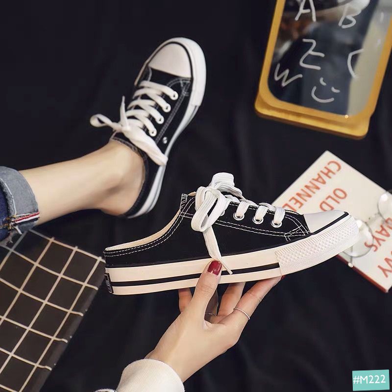 Giày Sục Vải MINSU M222 Kiểu Dáng Bata Sneaker Hàn Quốc Kết Hợp Giày Lười Slip On Không Gót HOT 2021 Đơn Giản Cho Bạn Nữ | BigBuy360 - bigbuy360.vn