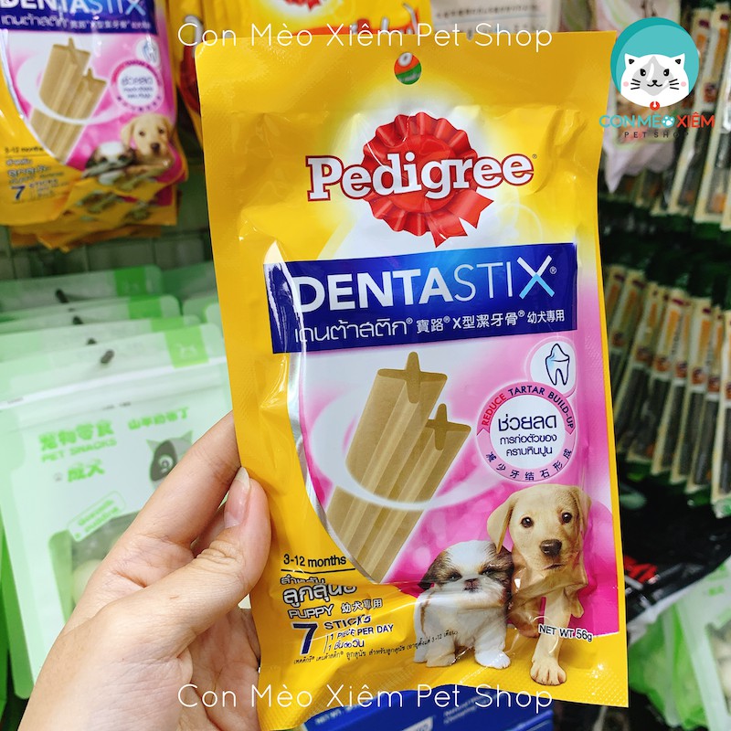 Bánh xương gặm cho chó con Pedigree Dentastix 56g, snack sạch răng cho cún nhỏ Con Mèo Xiêm