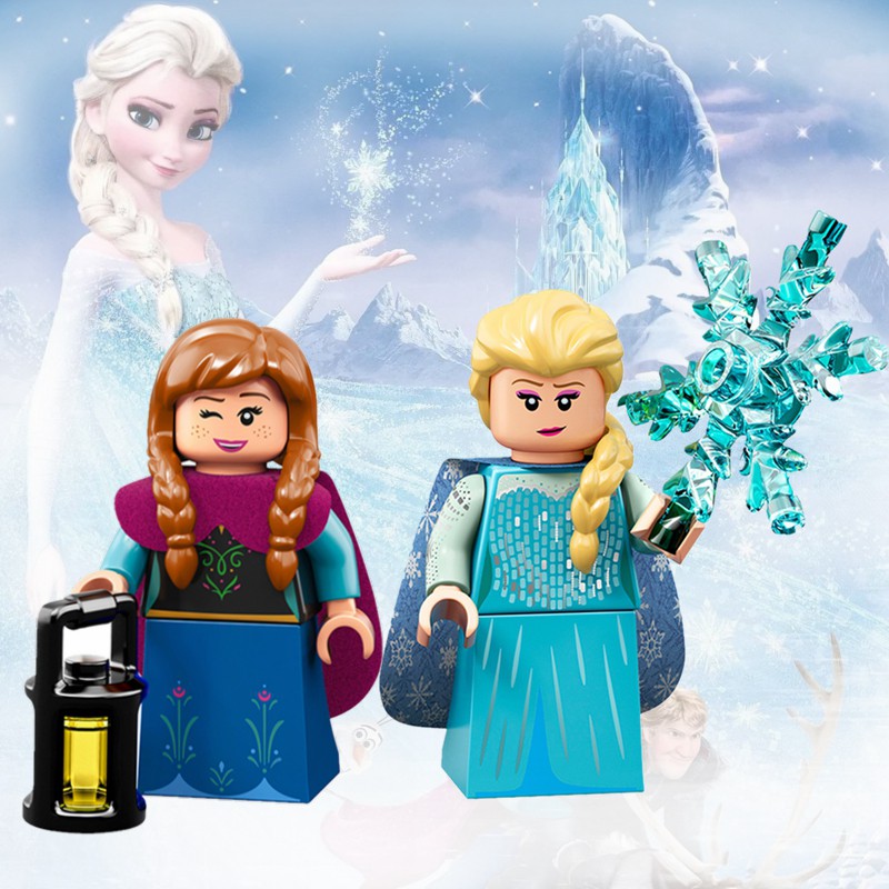 Mô hình đồ chơi lego kiểu công chúa Elsa Anna hoạt hình Nữ hoàng băng giá cho trẻ em/ bé gái/ làm quà tặng