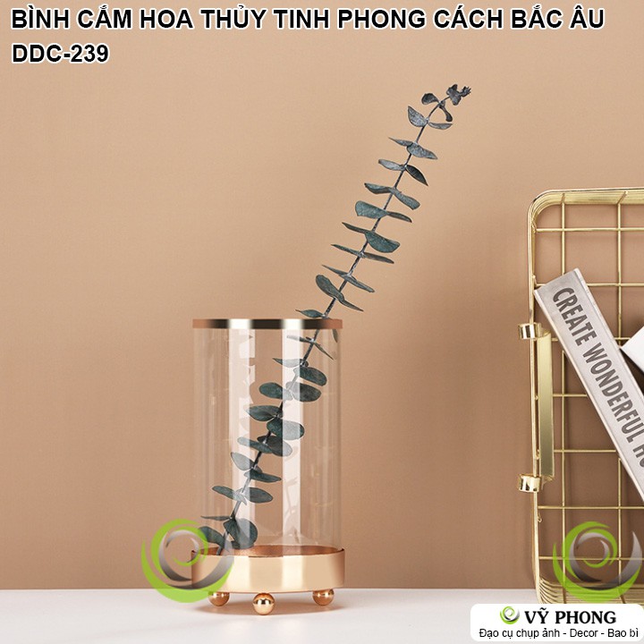 BÌNH HOA LỌ CẮM HOA NGHỆ THUẬT SẮT THỦY TINH PHONG CÁCH BẮC ÂU NORDIC TRANG TRÍ ĐẠO CỤ CHỤP ẢNH SẢN PHẨM INS DDC-239