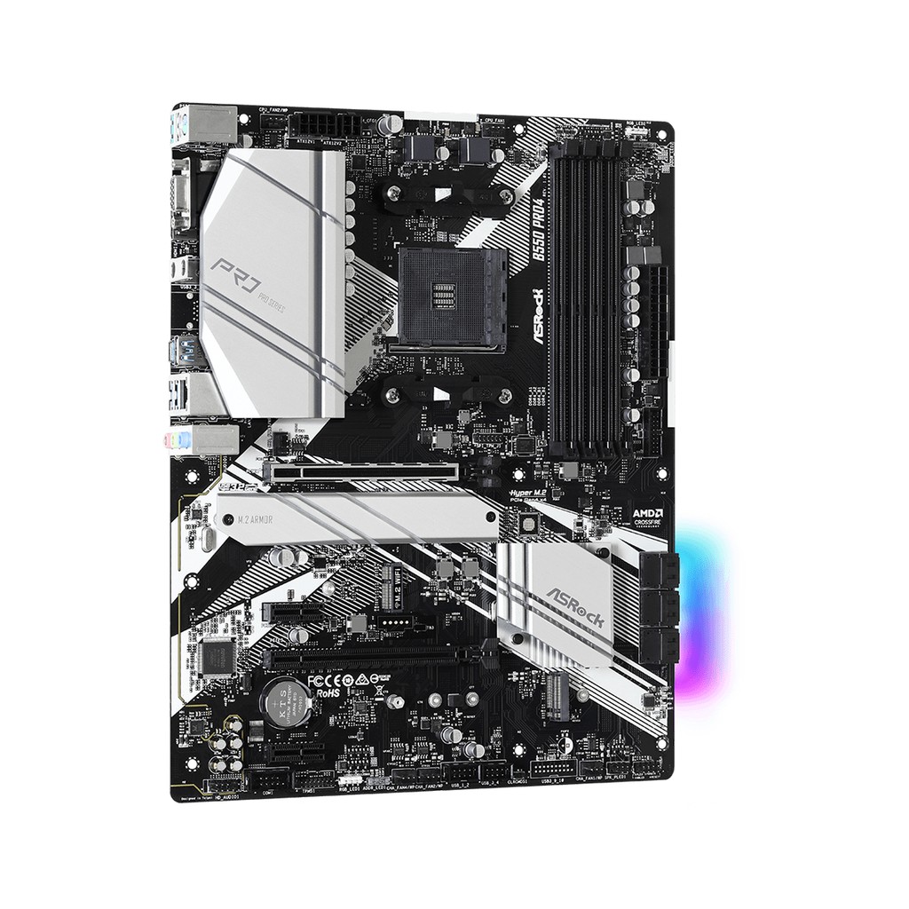 Bo mạch chủ Mainboard ASRock B550 Pro4 Supports 3rd Gen AMD AM4 Ryzen - Hàng Chính Hãng