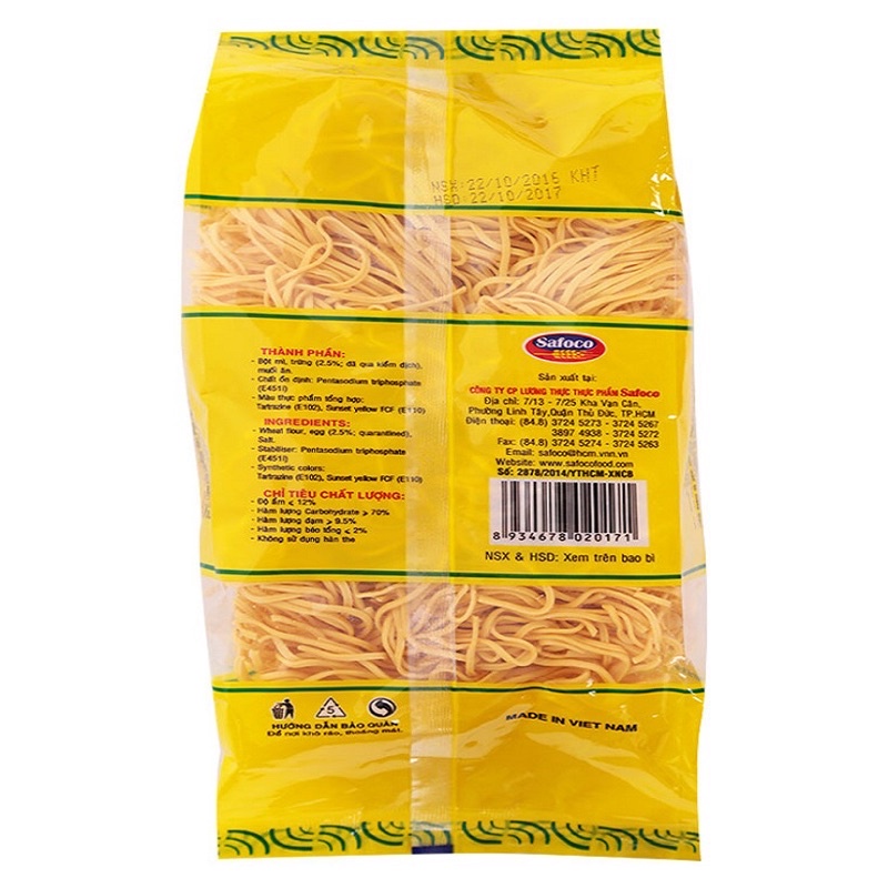 [ Mua Nhiều Hỗ trợ giảm giá] Mì Trứng Thượng Hạng Safoco Gói 400g đảm bảo chất lượng cao | BigBuy360 - bigbuy360.vn